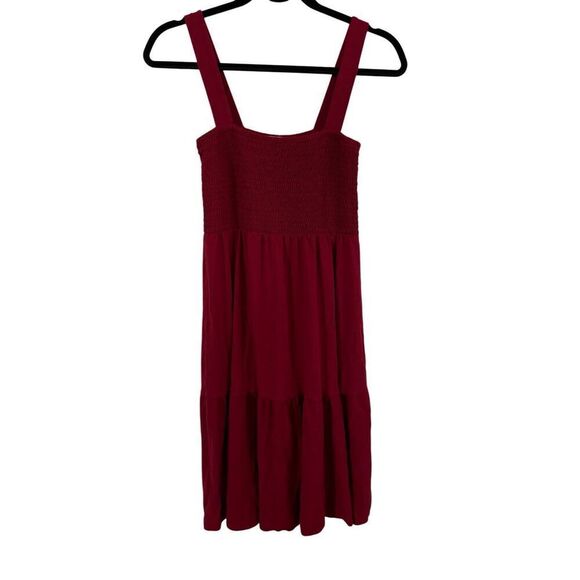 Loft SZ XS Lot of Two Dresses Smocked Tiered Sun Dresses Red and Gray Printed - Picture 1 of 11